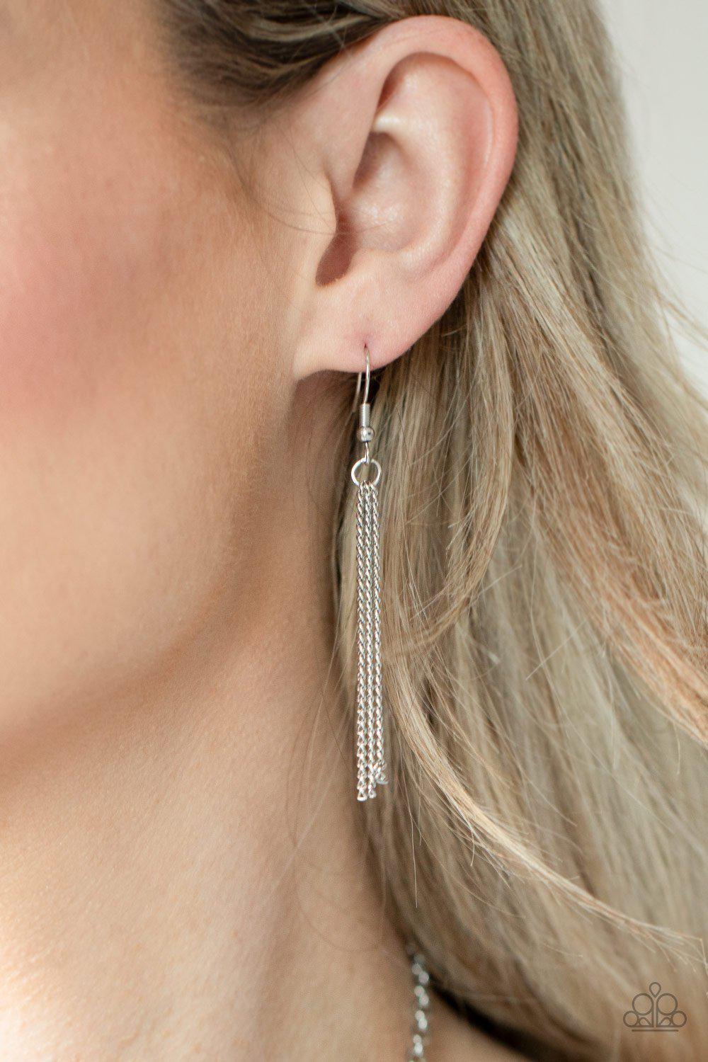 STRIPE Up a Conversation Red Necklace - Paparazzi Accessories - free matching earrings -CarasShop.com - Paparazzi Jewelry by Cara Jewels