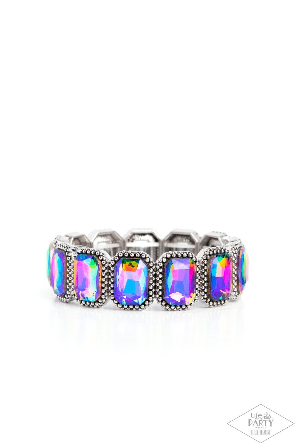 Studded Smolder Multi Oil Spill Bracelet - Paparazzi Accessories- lightbox - CarasShop.com - Paparazzi Jewelry by Cara Jewels