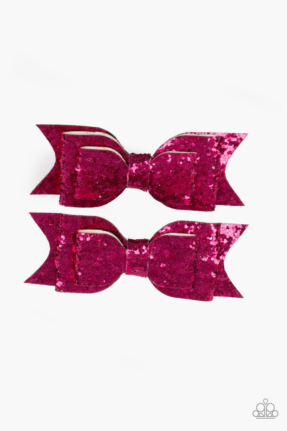 Sugar and Spice Pink Sequin Hair Clips - Paparazzi Accessories- lightbox - CarasShop.com - Paparazzi Jewelry by Cara Jewels