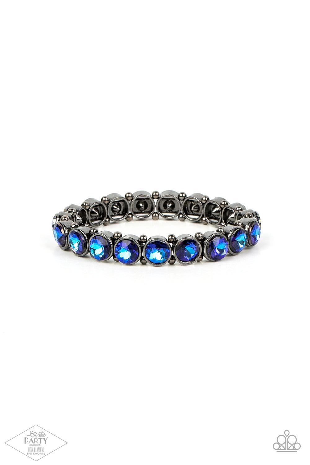 Sugar-Coated Sparkle Multi Iridescent Blue Rhinestone Bracelet - Paparazzi Accessories- lightbox - CarasShop.com - Paparazzi Jewelry by Cara Jewels