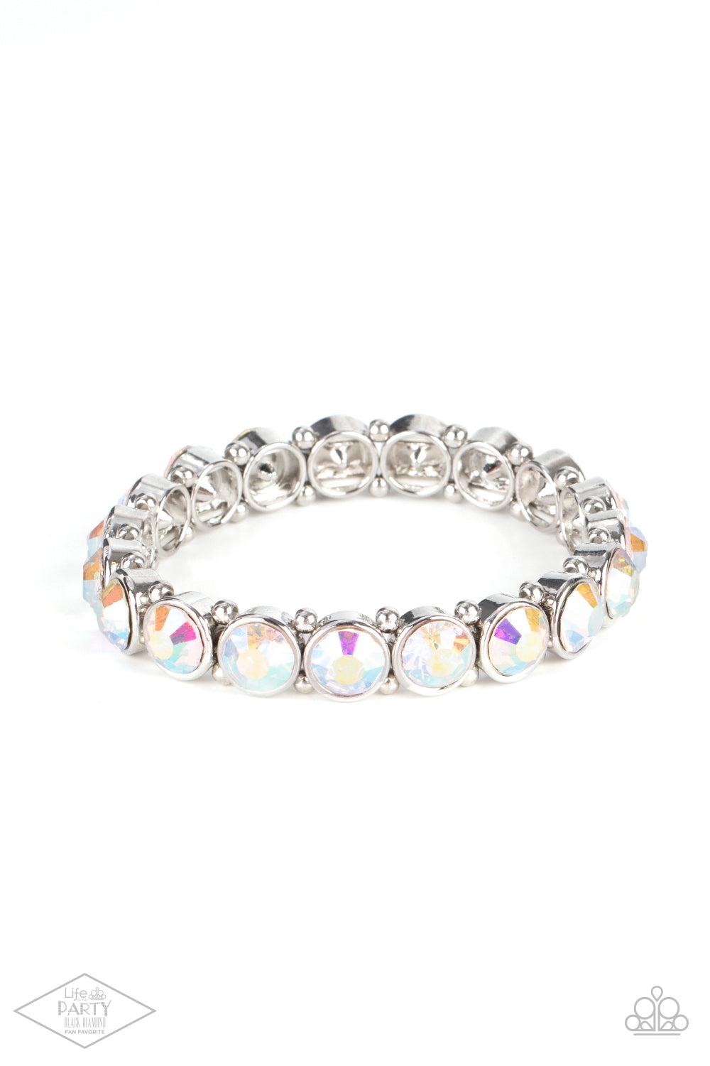 Sugar-Coated Sparkle Multi Iridescent Rhinestone Bracelet - Paparazzi Accessories- lightbox - CarasShop.com - Paparazzi Jewelry by Cara Jewels