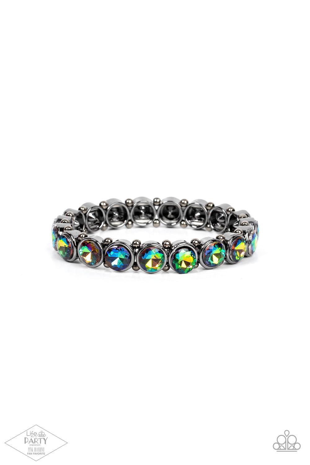 Sugar-Coated Sparkle Multi Oil Spill Rhinestone Bracelet - Paparazzi Accessories- lightbox - CarasShop.com - Paparazzi Jewelry by Cara Jewels