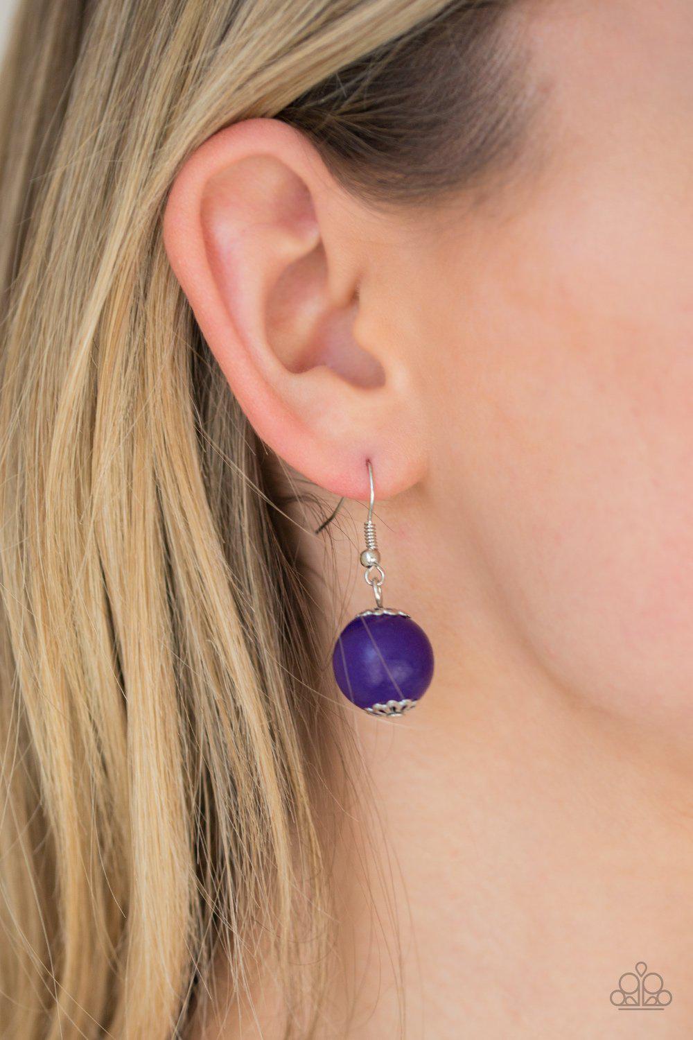Summer Breezin' Purple Wood Necklace - Paparazzi Accessories - free matching earrings -CarasShop.com - Paparazzi Jewelry by Cara Jewels