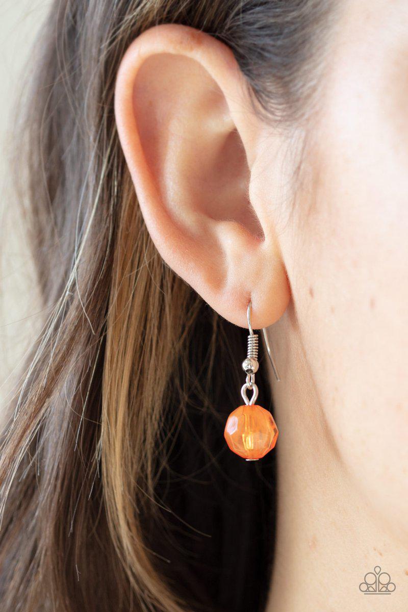 Summer Ice Orange and Blue Necklace - Paparazzi Accessories - free matching earrings -CarasShop.com - Paparazzi Jewelry by Cara Jewels