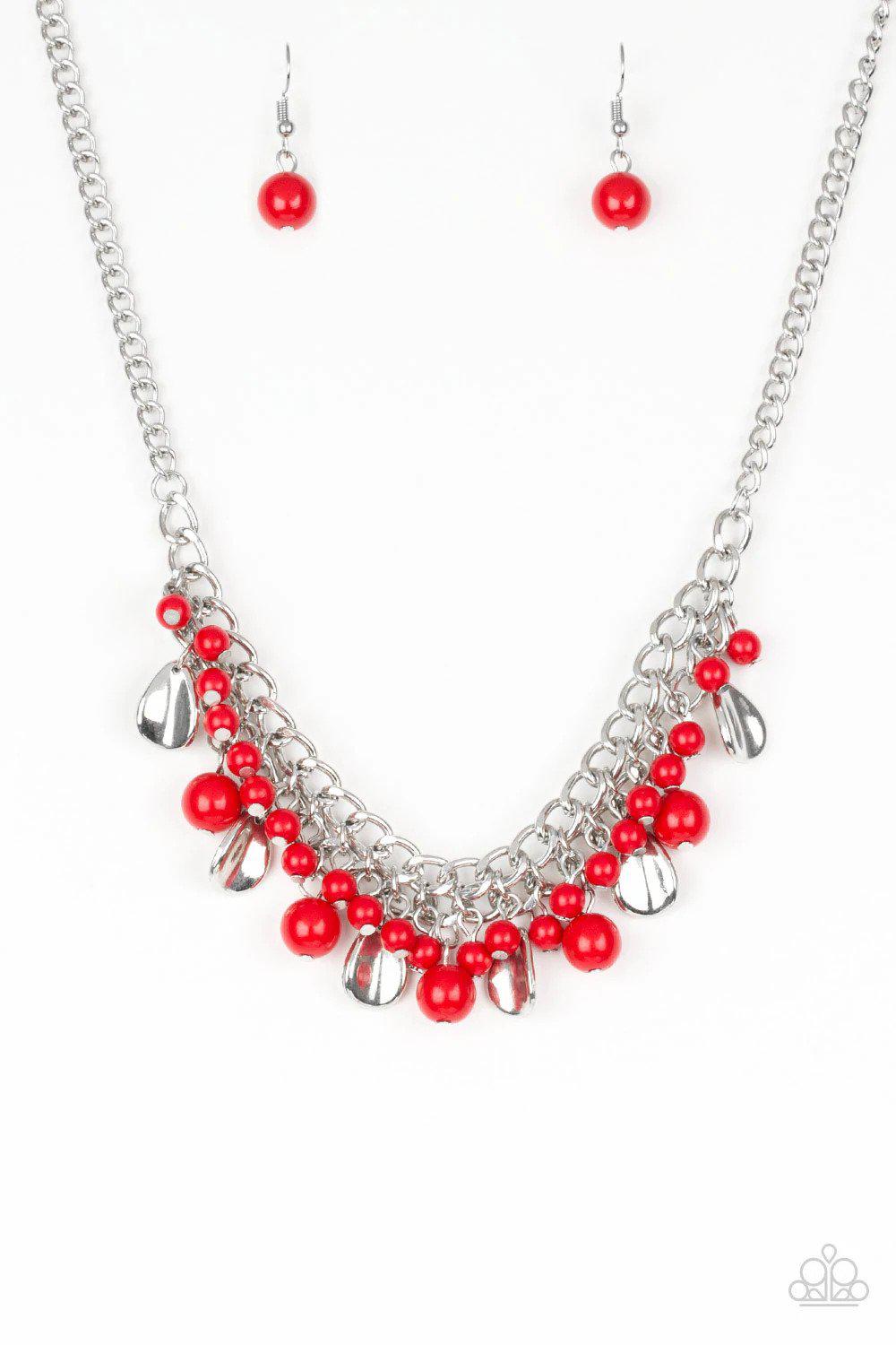 Summer Showdown Red Necklace - Paparazzi Accessories- lightbox - CarasShop.com - Paparazzi Jewelry by Cara Jewels