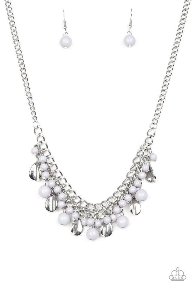 Summer Showdown Silver Necklace - Paparazzi Accessories- lightbox - CarasShop.com - Paparazzi Jewelry by Cara Jewels