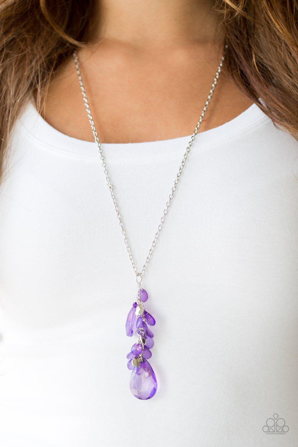 Summer Solo Silver and Purple Necklace - Paparazzi Accessories- lightbox - CarasShop.com - Paparazzi Jewelry by Cara Jewels