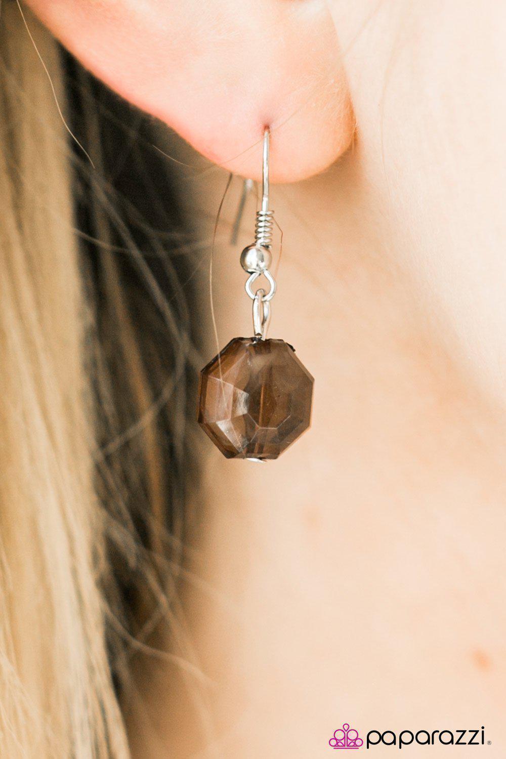 Summer Sunsets Silver and Brown Necklace - Paparazzi Accessories - free matching earrings -CarasShop.com - Paparazzi Jewelry by Cara Jewels