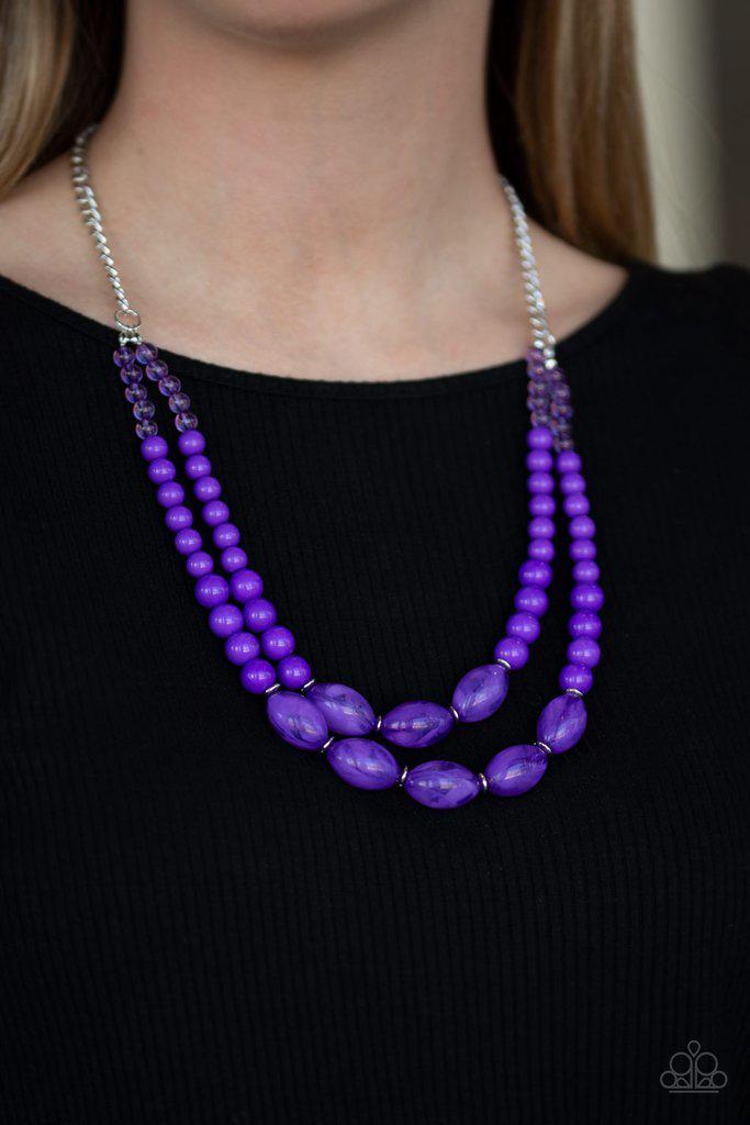 Sundae Shoppe Purple Necklace - Paparazzi Accessories- lightbox - CarasShop.com - Paparazzi Jewelry by Cara Jewels