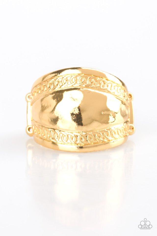 Sunset Groove Gold Ring - Paparazzi Accessories- lightbox - CarasShop.com - Paparazzi Jewelry by Cara Jewels