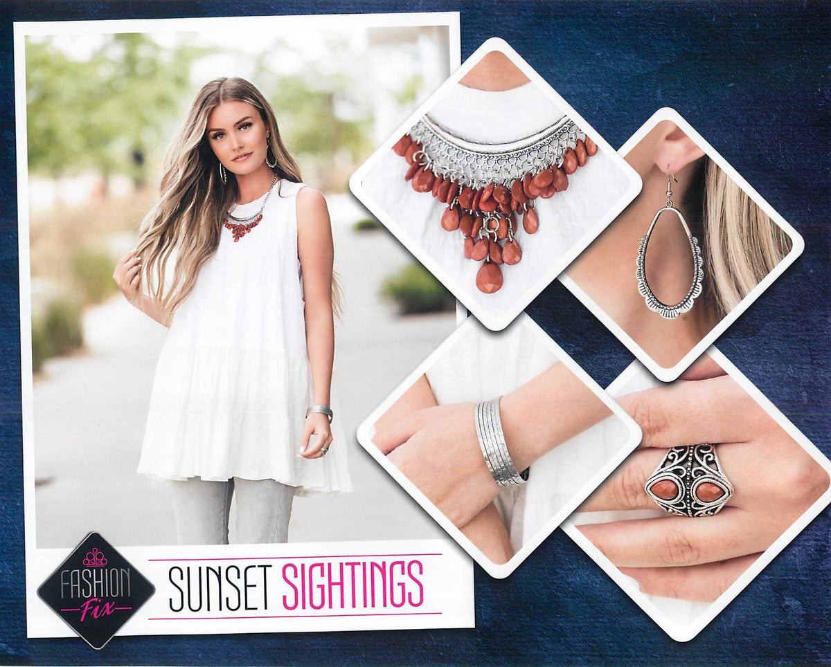 Sunset Sightings Complete Trend Blend (4 pc set) August 2020 - Paparazzi Accessories Fashion Fix- Complete Look - CarasShop.com - Paparazzi Jewelry by Cara Jewels