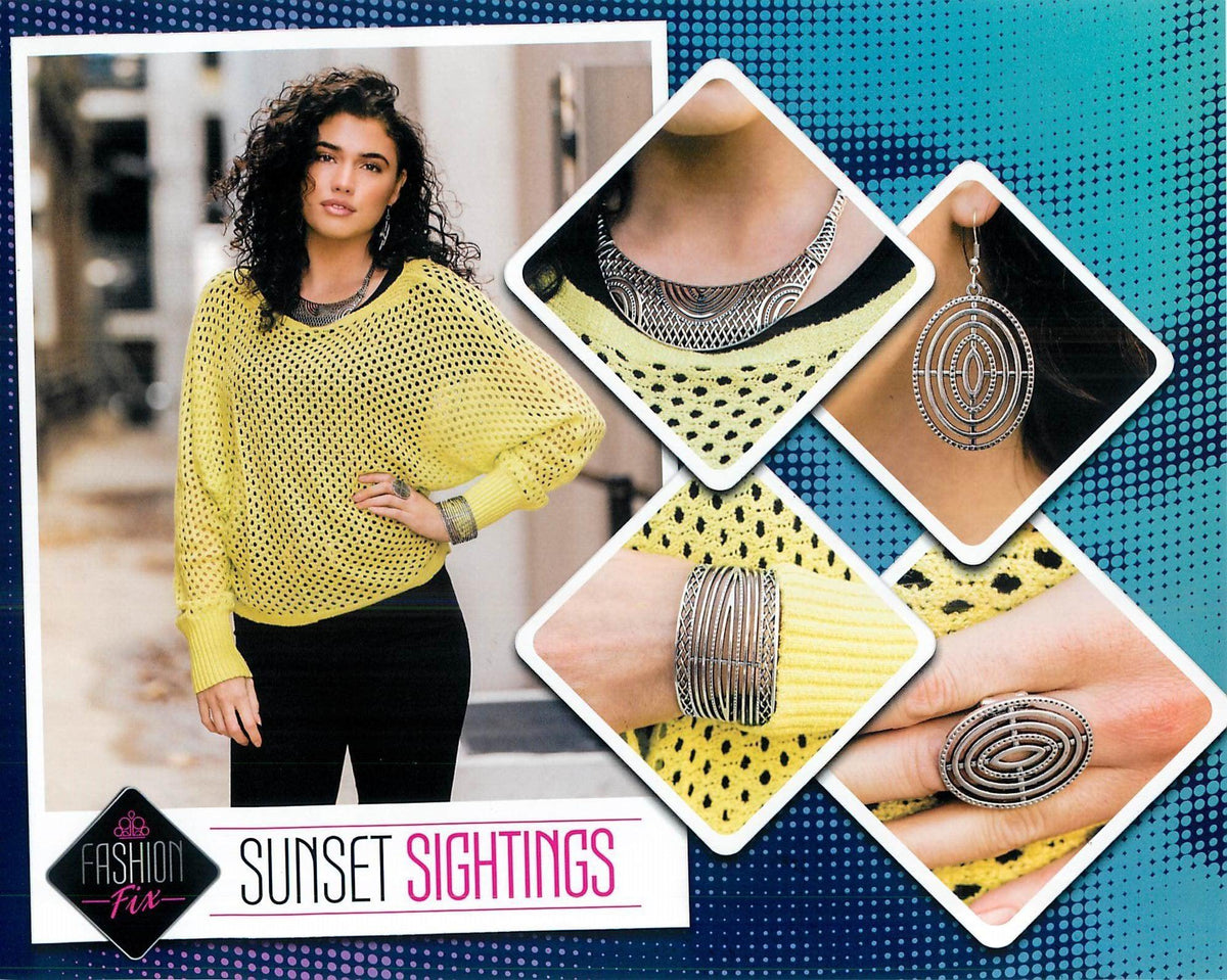 Sunset Sightings Complete Trend Blend (4 pc set) February 2020 - Paparazzi Accessories Fashion Fix- Set Collage - CarasShop.com - Paparazzi Jewelry by Cara Jewels