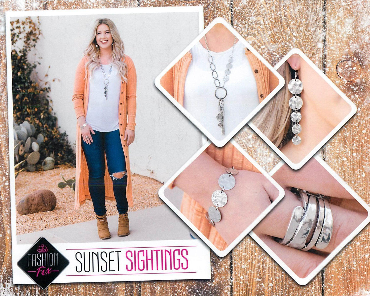 Sunset Sightings Complete Trend Blend (4 pc set) January 2020 - Paparazzi Accessories Fashion Fix- Set Collage - CarasShop.com - Paparazzi Jewelry by Cara Jewels