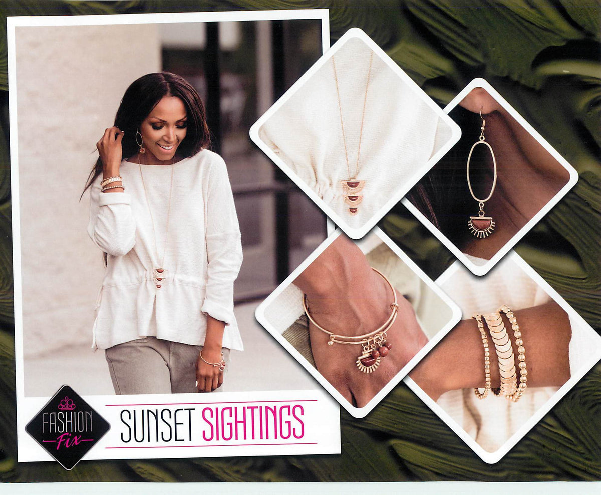 Sunset Sightings Set - July 2020 - Paparazzi Accessories- Set Collage - CarasShop.com - Paparazzi Jewelry by Cara Jewels