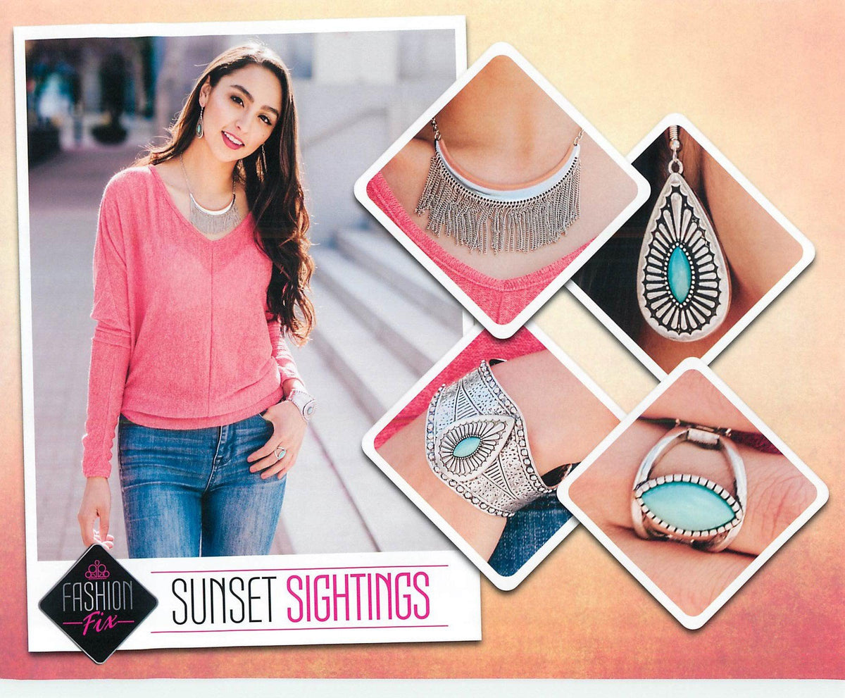 Sunset Sightings Complete Trend Blend (4 pc set) June 2018 - Paparazzi Accessories Fashion Fix- Complete Look - CarasShop.com - Paparazzi Jewelry by Cara Jewels