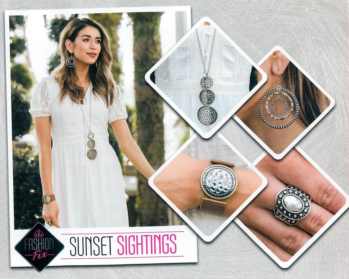 Sunset Sightings Complete Trend Blend (4 pc set) March 2020 - Paparazzi Accessories Fashion Fix- Set Collage - CarasShop.com - Paparazzi Jewelry by Cara Jewels
