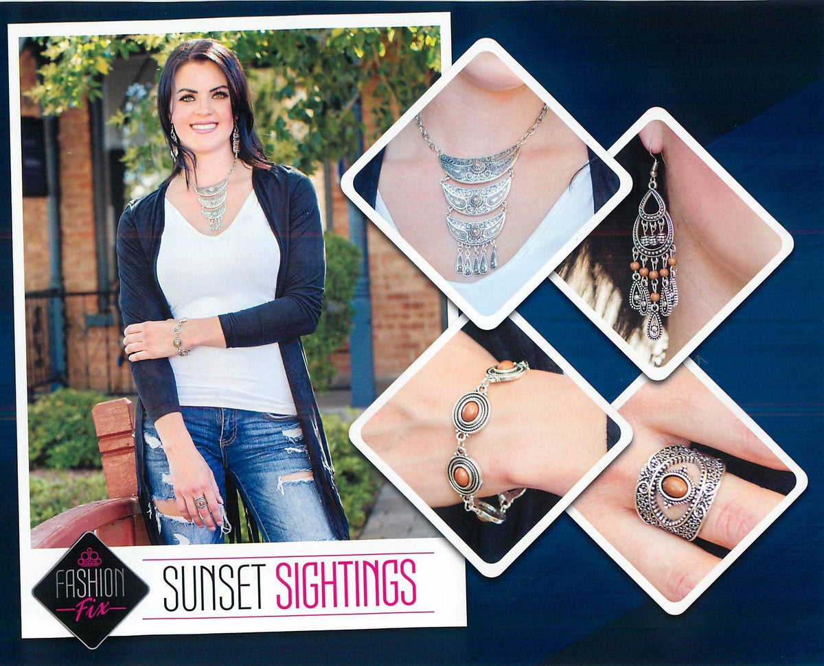 Sunset Sightings Complete Trend Blend (4 pc set) September 2018 - Paparazzi Accessories Fashion Fix- Complete Look - CarasShop.com - Paparazzi Jewelry by Cara Jewels