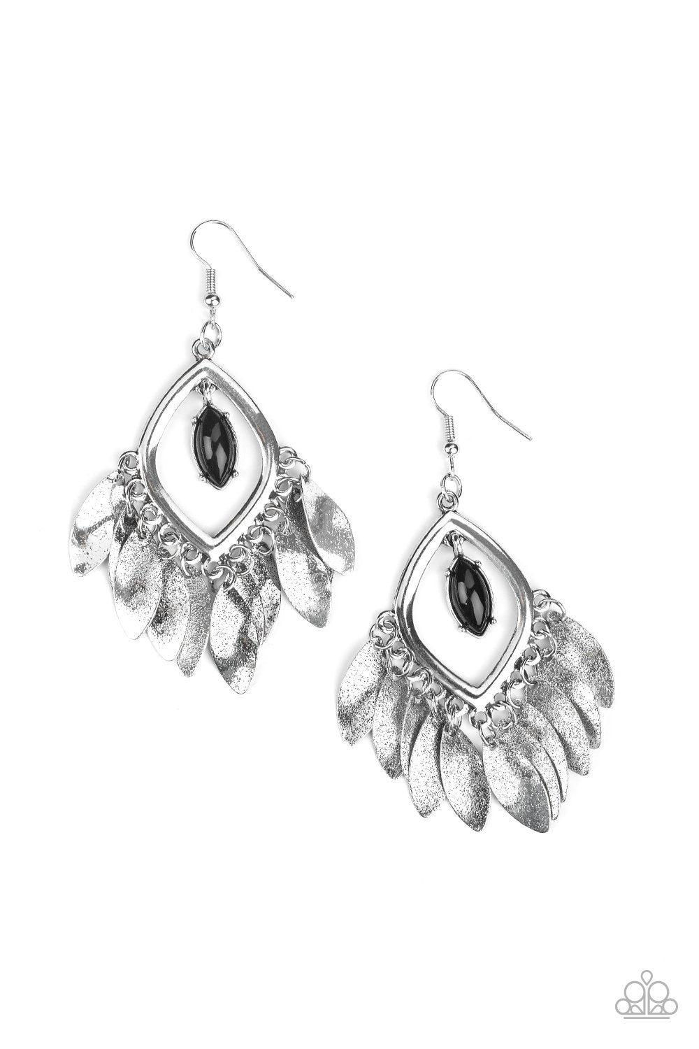 Sunset Soul Black and Silver Earrings - Paparazzi Accessories- lightbox - CarasShop.com - Paparazzi Jewelry by Cara Jewels