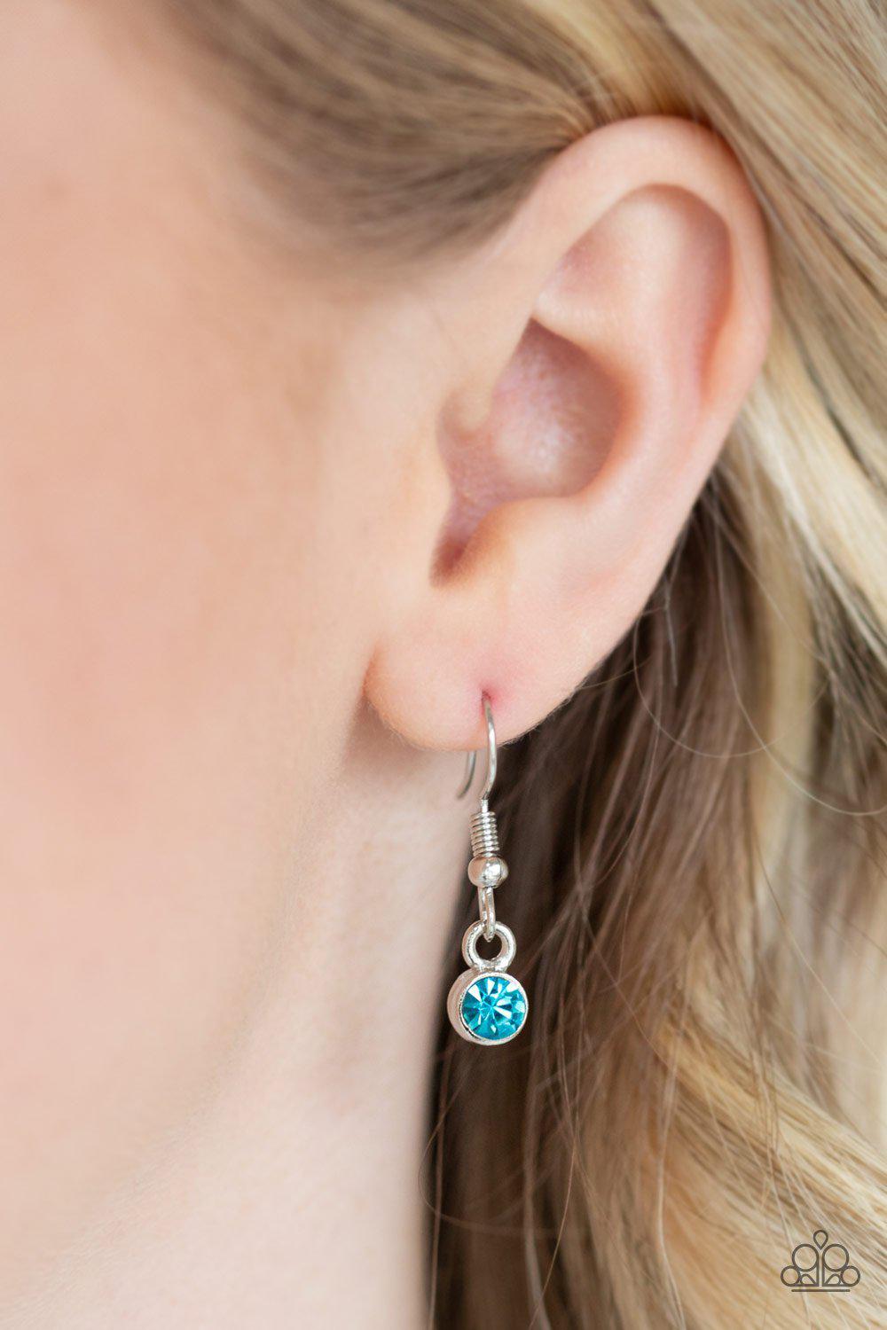 Super Starstruck Blue Rhinestone Necklace - Paparazzi Accessories - free matching earrings -CarasShop.com - Paparazzi Jewelry by Cara Jewels