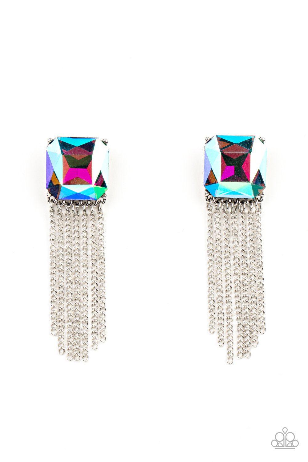 Supernova Novelty Multi UV Shimmer Earrings - Paparazzi Accessories- lightbox - CarasShop.com - Paparazzi Jewelry by Cara Jewels