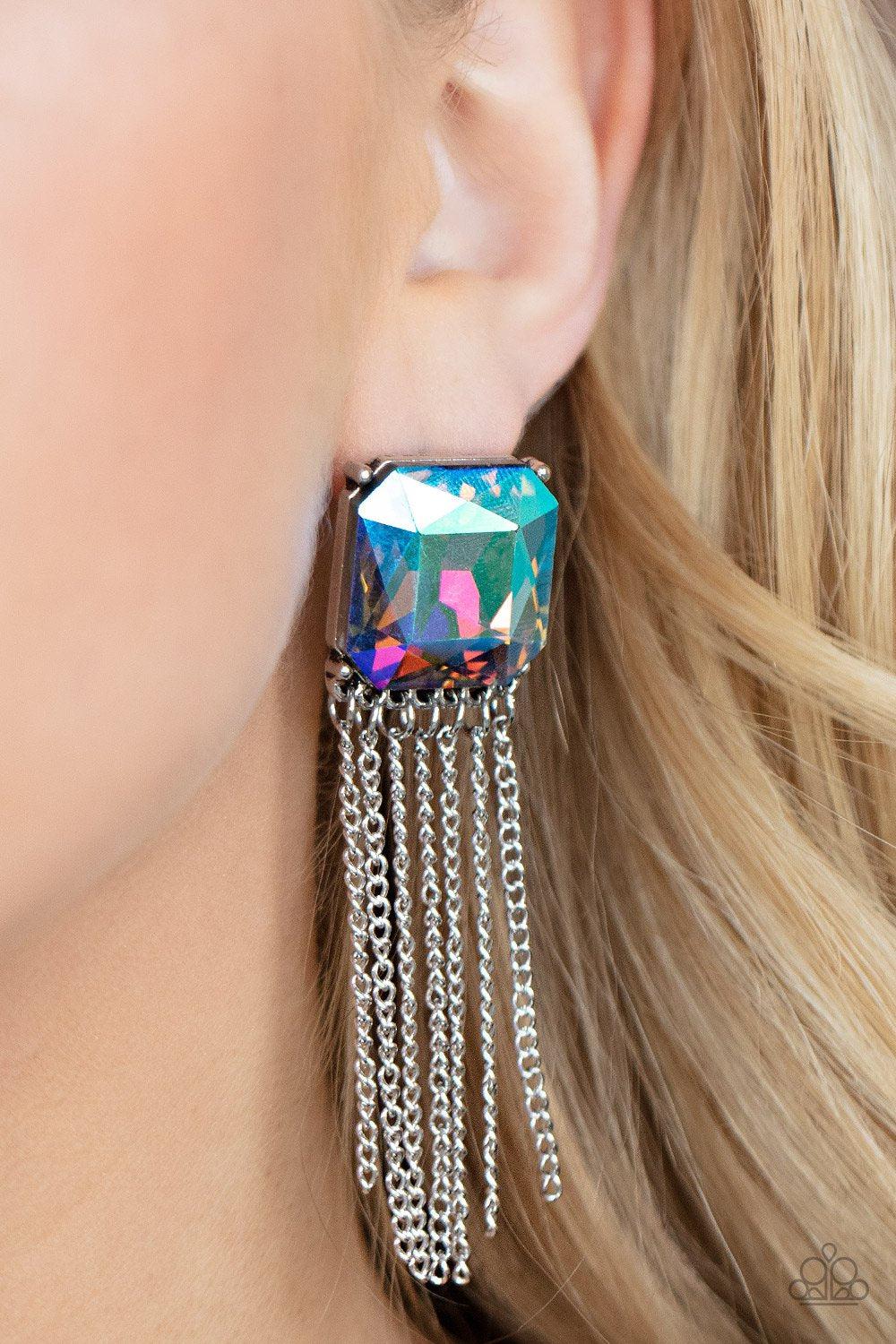 Supernova Novelty Multi UV Shimmer Earrings - Paparazzi Accessories- lightbox - CarasShop.com - Paparazzi Jewelry by Cara Jewels