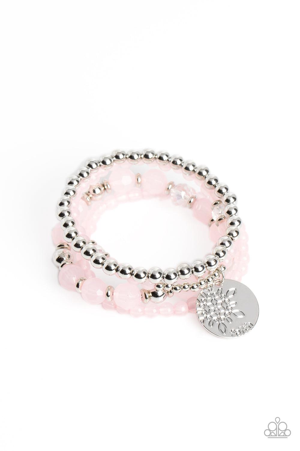 Surfer Style Pink Inspirational Bracelet - Paparazzi Accessories- lightbox - CarasShop.com - Paparazzi Jewelry by Cara Jewels