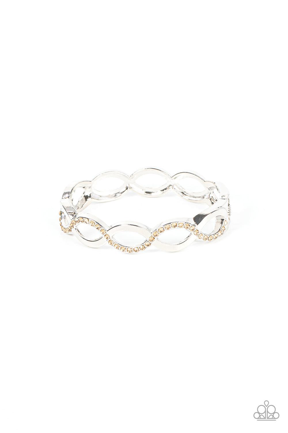 Tailored Twinkle Brown Rhinestone Bracelet - Paparazzi Accessories- lightbox - CarasShop.com - Paparazzi Jewelry by Cara Jewels