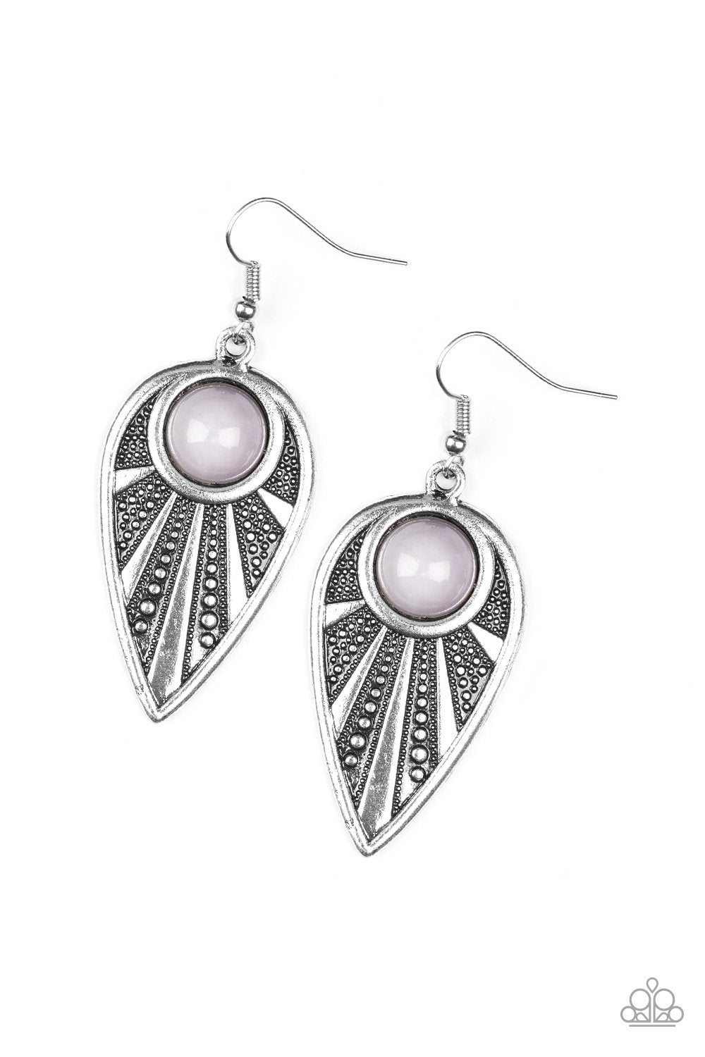 Take A WALKABOUT Silver Earrings - Paparazzi Accessories- on model - CarasShop.com - Paparazzi Jewelry by Cara Jewels