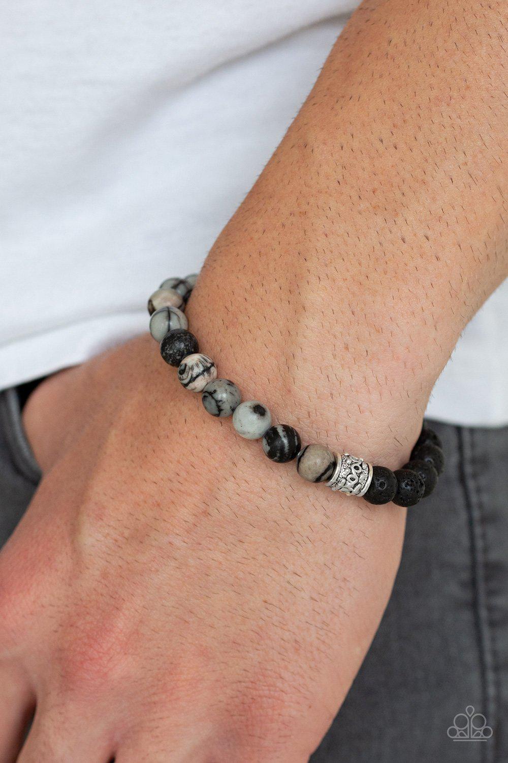 Take It Easy Black Urban Lava Rock Bracelet - Paparazzi Accessories- lightbox - CarasShop.com - Paparazzi Jewelry by Cara Jewels
