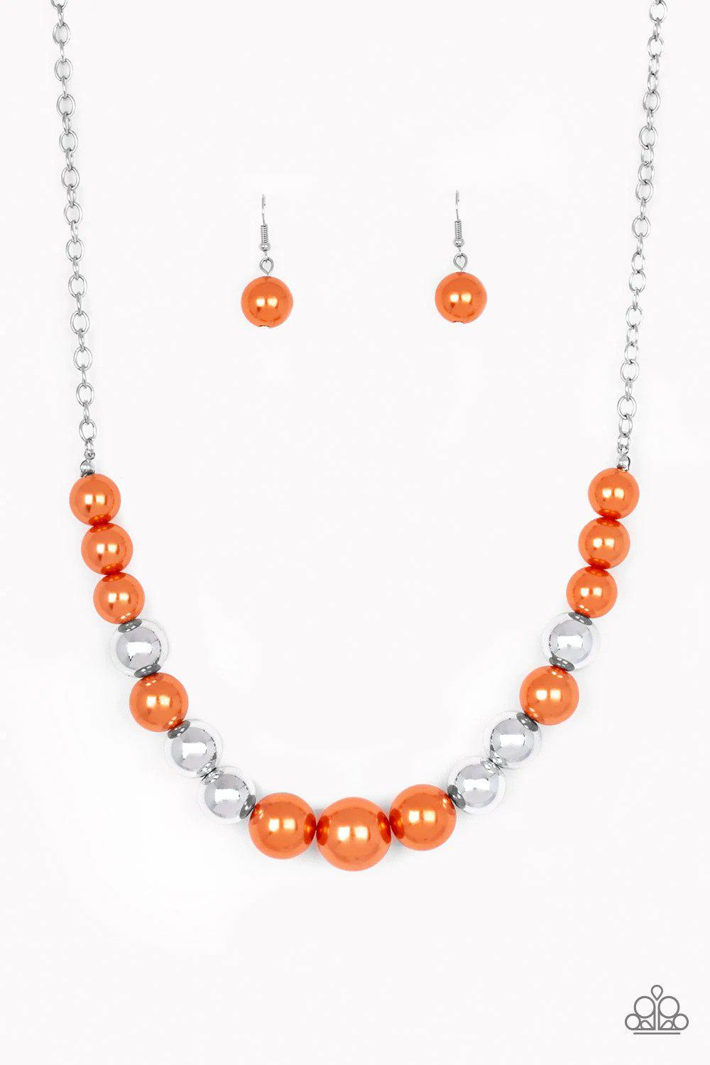 Take Note Orange Necklace - Paparazzi Accessories- lightbox - CarasShop.com - Paparazzi Jewelry by Cara Jewels