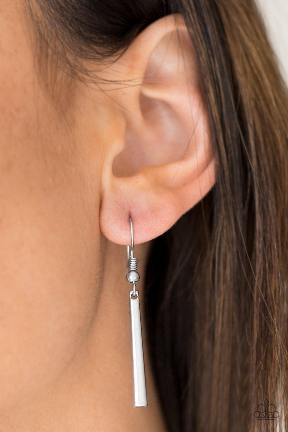 Take Zen Black and Silver Necklace - Paparazzi Accessories - free matching earrings -CarasShop.com - Paparazzi Jewelry by Cara Jewels