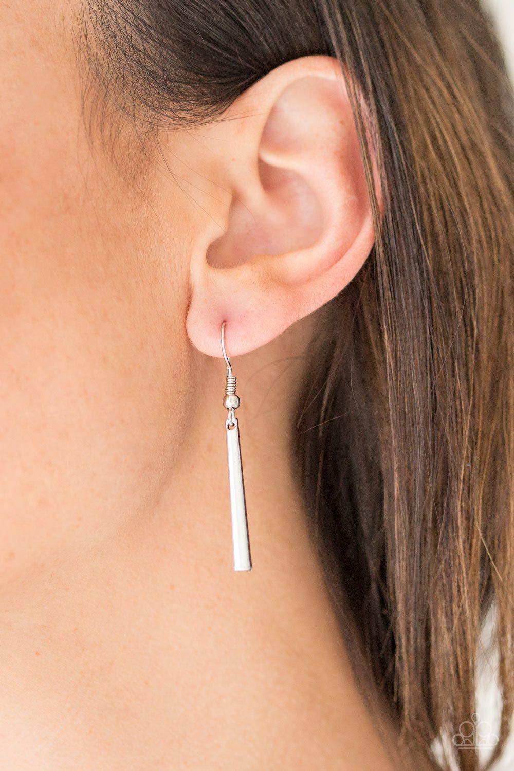 Take Zen Silver and Yellow Necklace - Paparazzi Accessories - free matching earrings -CarasShop.com - Paparazzi Jewelry by Cara Jewels