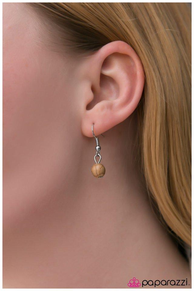 Talons Out Brown Stone and Silver Necklace - Paparazzi Accessories - free matching earrings -CarasShop.com - Paparazzi Jewelry by Cara Jewels