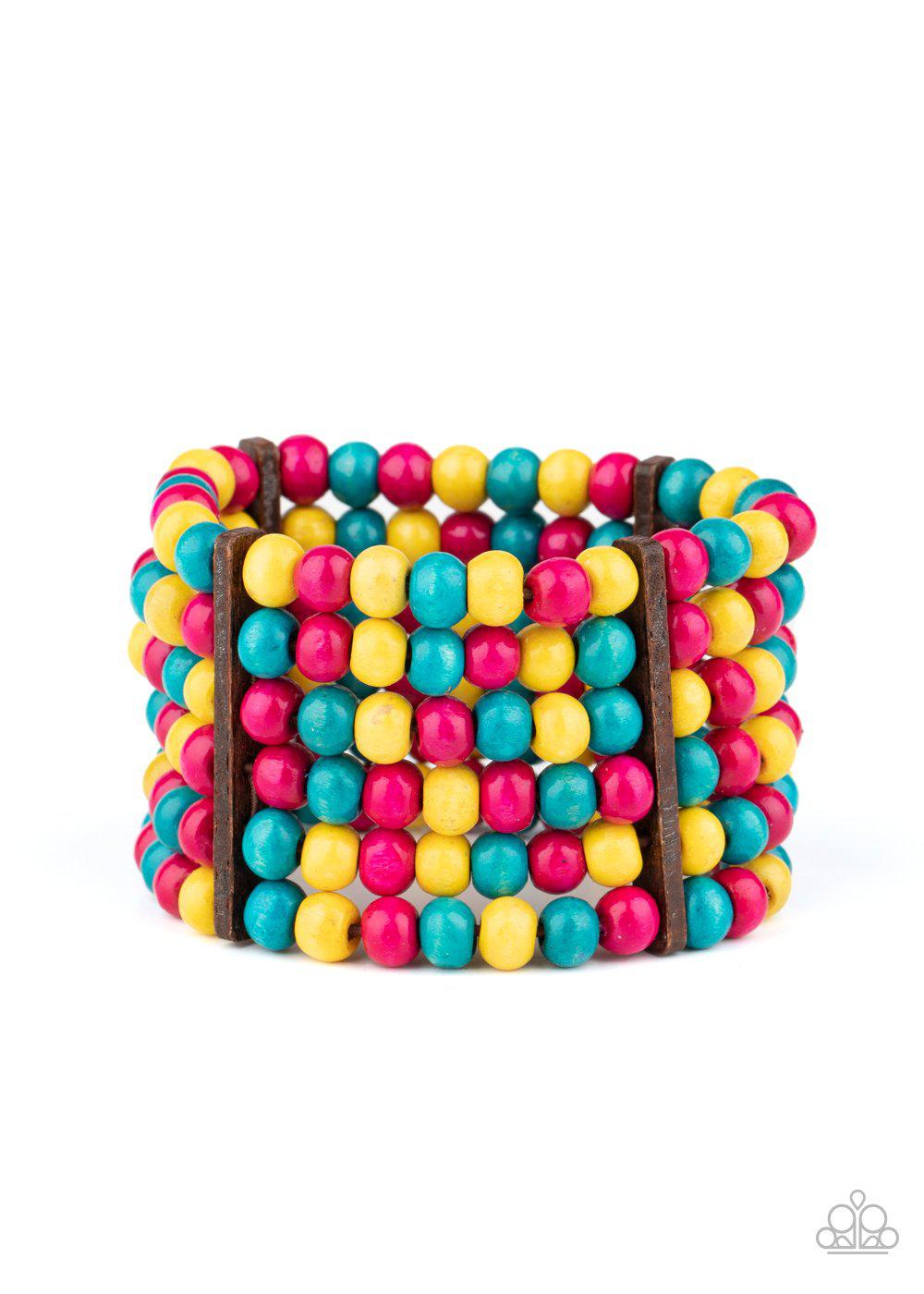 Tanning in Tanzania Multi Wood Bracelet - Paparazzi Accessories- lightbox - CarasShop.com - Paparazzi Jewelry by Cara Jewels