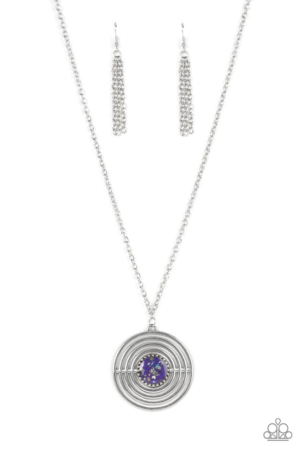 Targeted Tranquility Purple Necklace - Paparazzi Accessories- lightbox - CarasShop.com - Paparazzi Jewelry by Cara Jewels