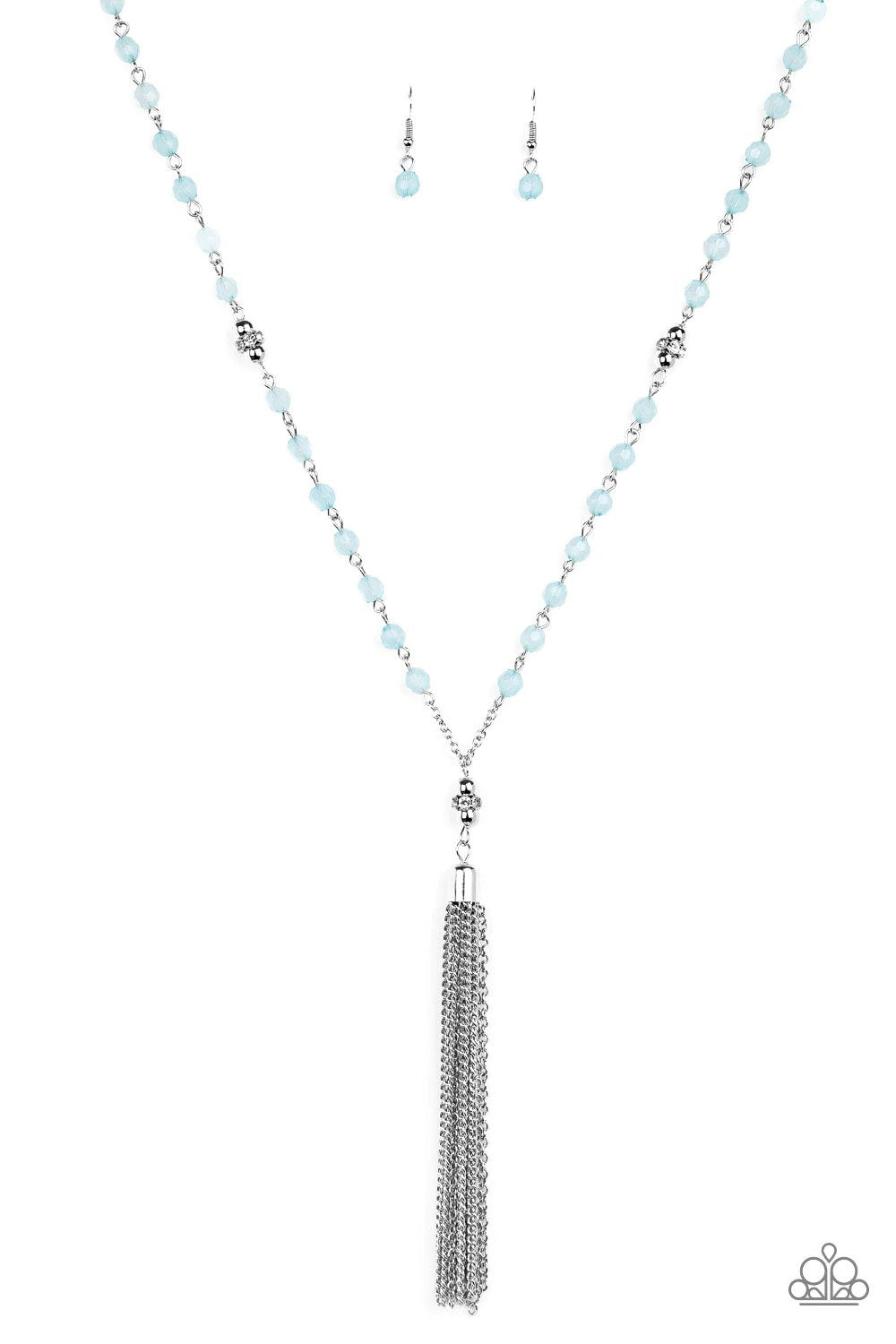 Tassel Takeover Blue Necklace - Paparazzi Accessories- lightbox - CarasShop.com - Paparazzi Jewelry by Cara Jewels