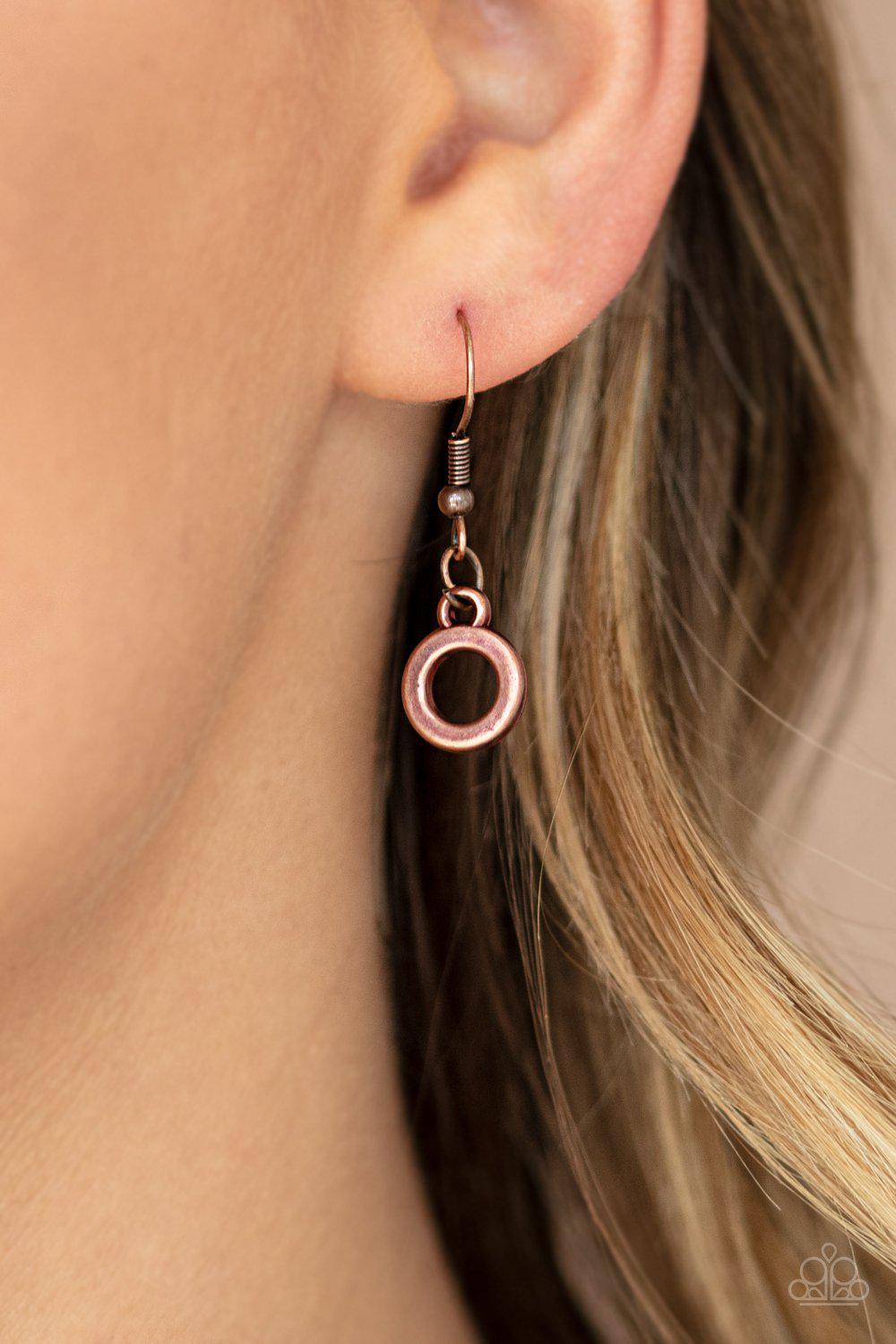 Tasseled Trinket Copper Tassel Necklace - Paparazzi Accessories - free matching earrings -CarasShop.com - Paparazzi Jewelry by Cara Jewels