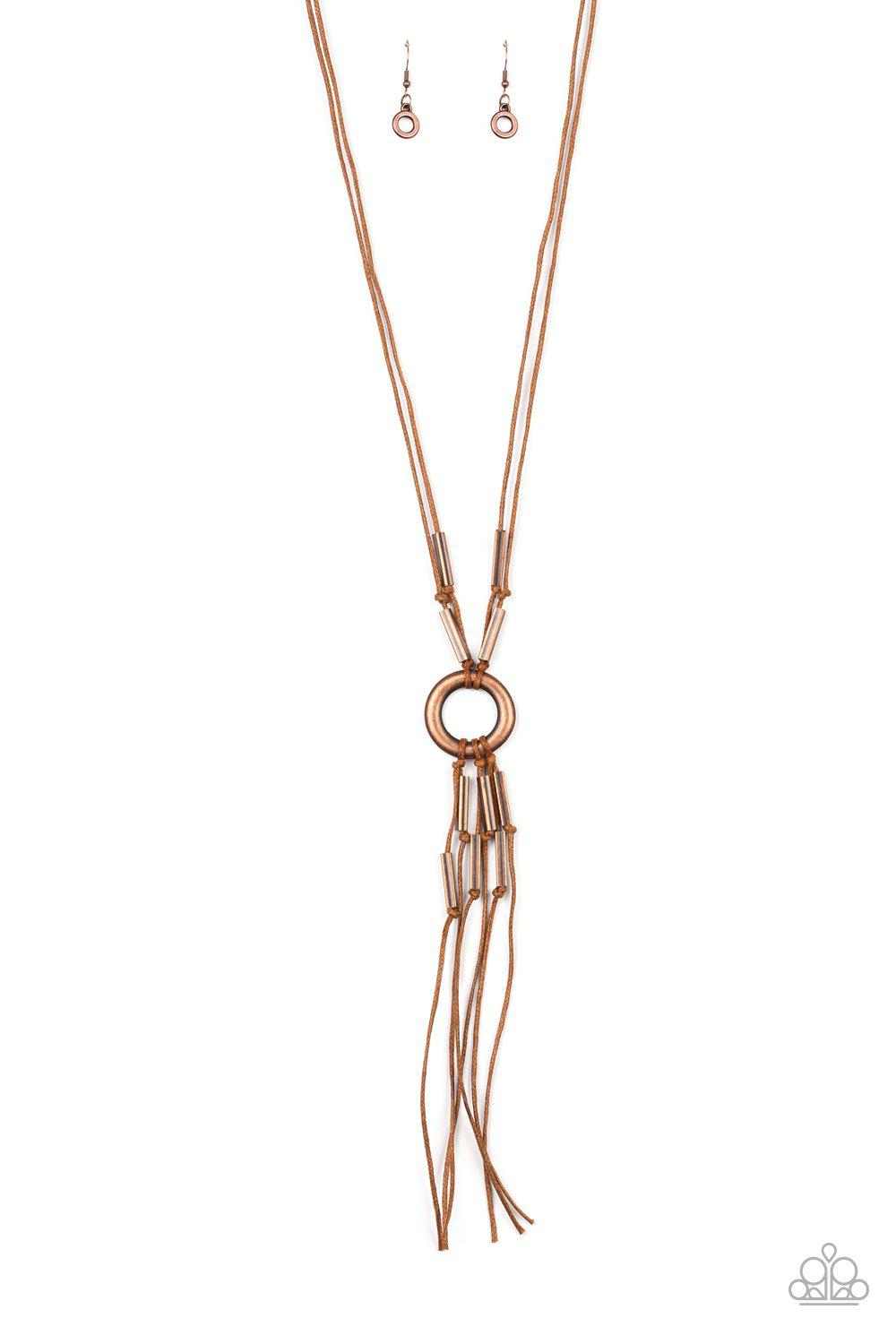 Tasseled Trinket Copper Tassel Necklace - Paparazzi Accessories- lightbox - CarasShop.com - Paparazzi Jewelry by Cara Jewels