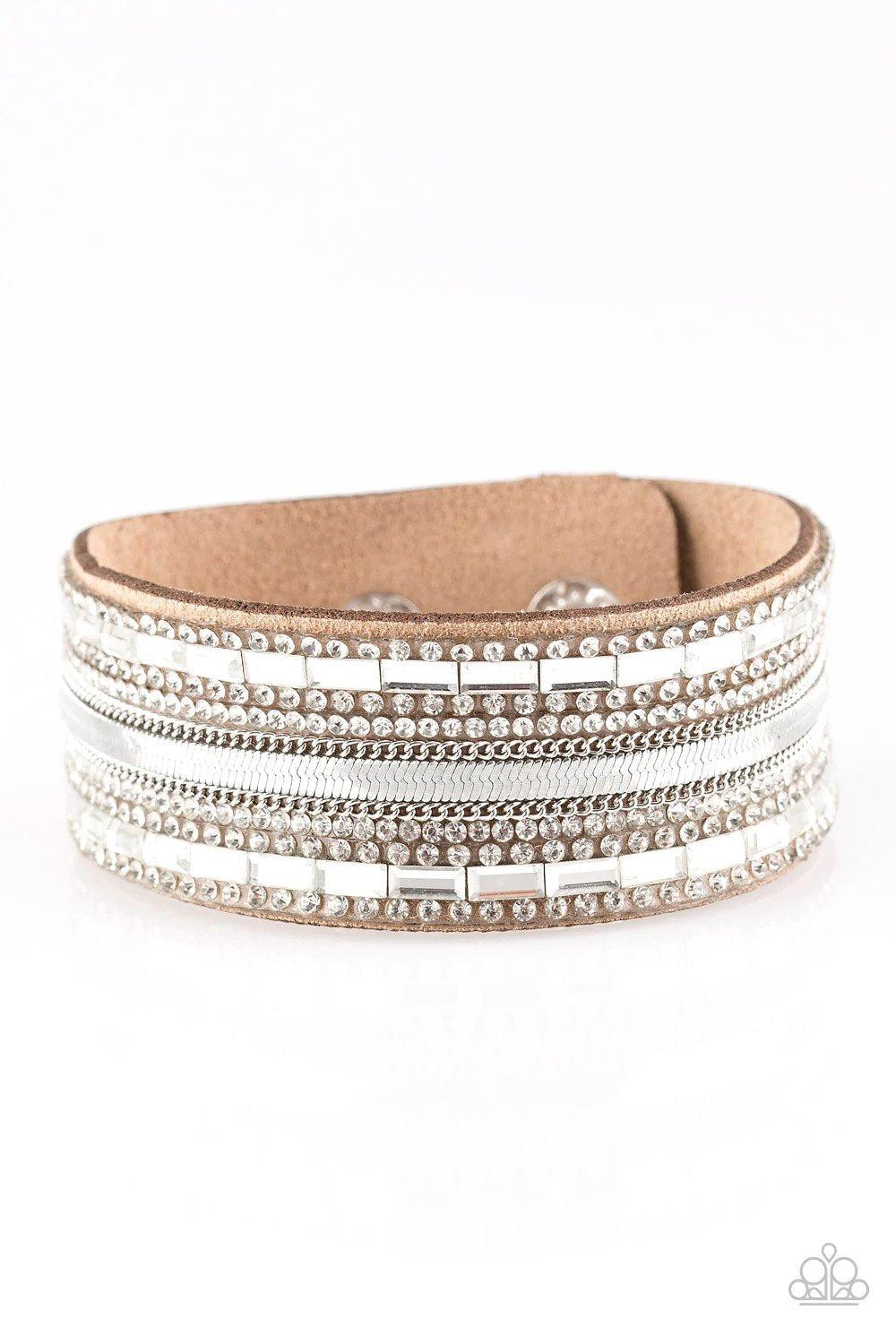 Teasingly Tomboy Brown Wrap Snap Bracelet - Paparazzi Accessories- lightbox - CarasShop.com - Paparazzi Jewelry by Cara Jewels