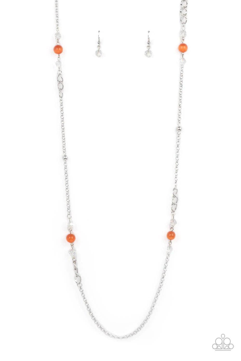 Teasingly Trendy Orange Necklace - Paparazzi Accessories- lightbox - CarasShop.com - Paparazzi Jewelry by Cara Jewels