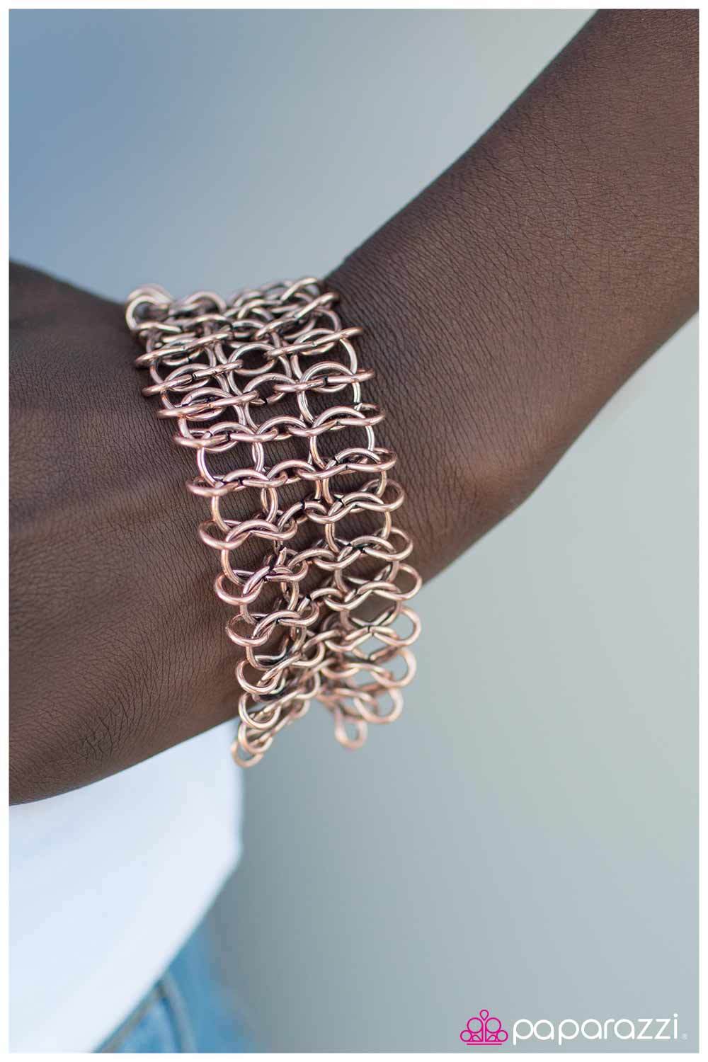 Tech Savvy Copper Bracelet - Paparazzi Accessories- lightbox - CarasShop.com - Paparazzi Jewelry by Cara Jewels