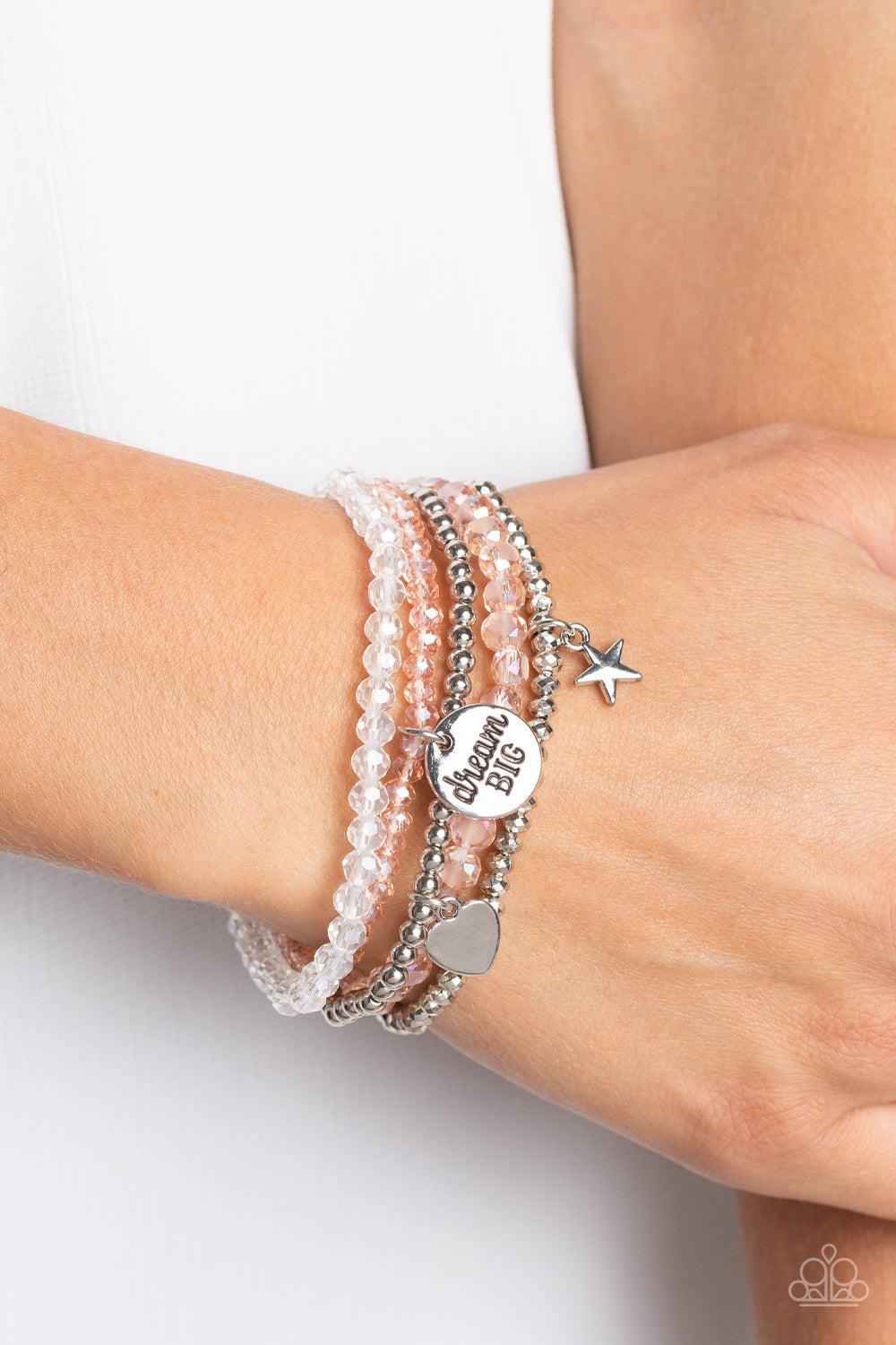 Teenage DREAMER Orange Inspirational Bracelet - Paparazzi Accessories- lightbox - CarasShop.com - Paparazzi Jewelry by Cara Jewels