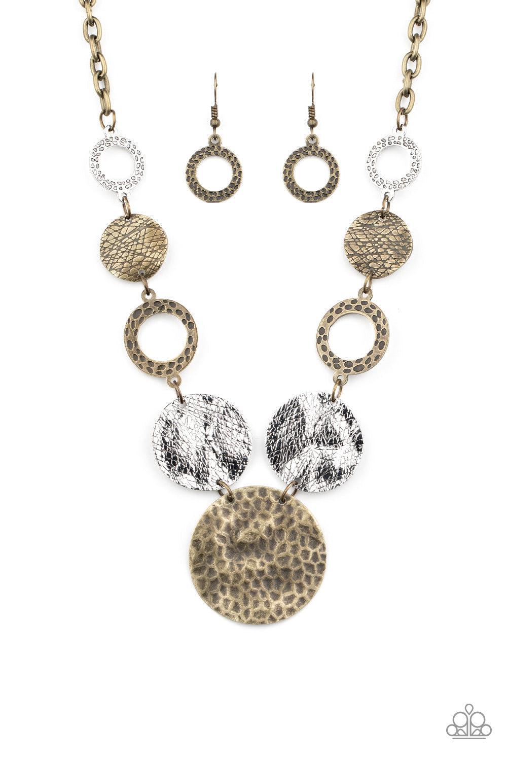 Terra Adventure Brass Necklace - Paparazzi Accessories- lightbox - CarasShop.com - Paparazzi Jewelry by Cara Jewels