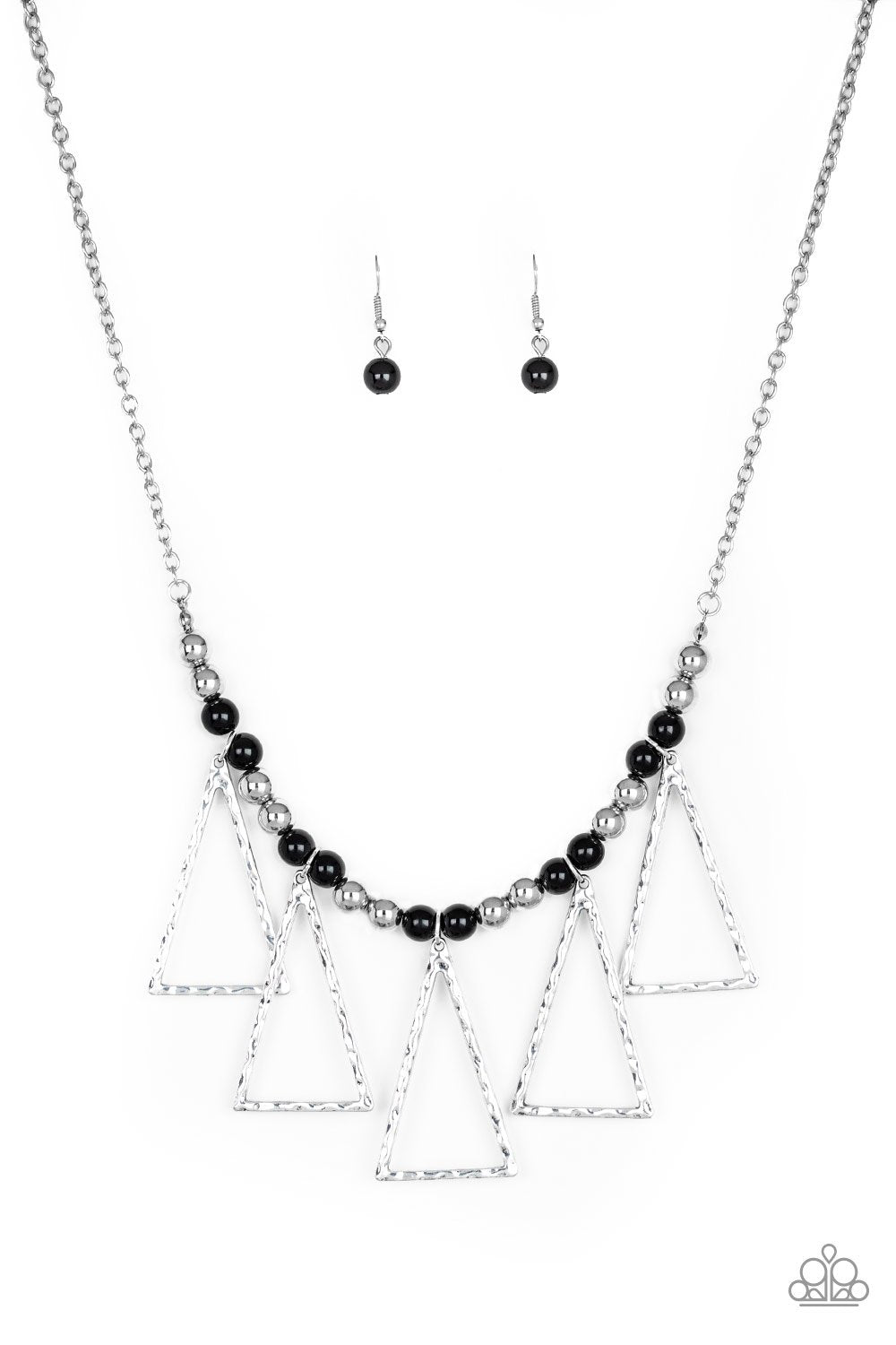 Terra Nouveau Black and Silver Necklace - Paparazzi Accessories- lightbox - CarasShop.com - Paparazzi Jewelry by Cara Jewels