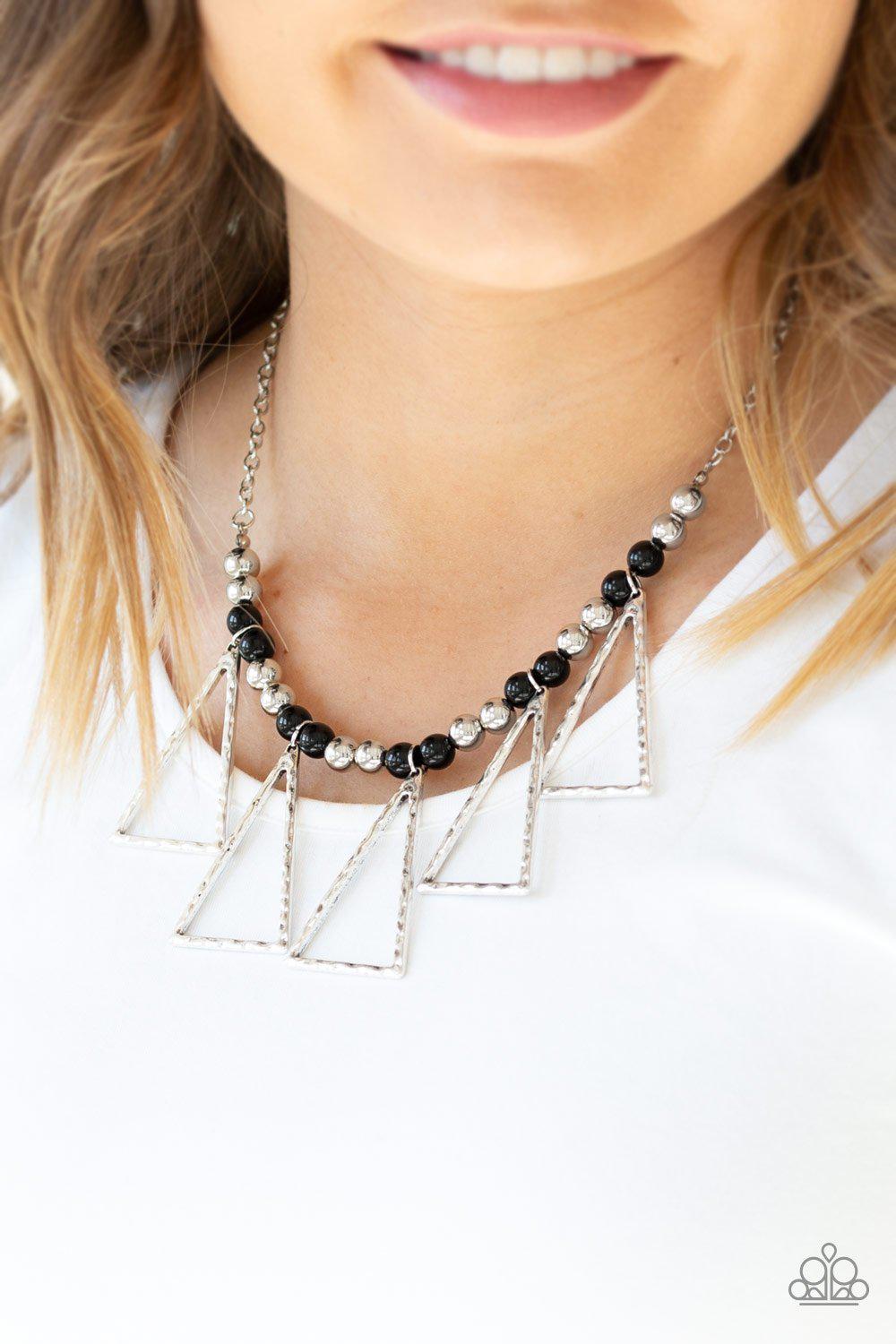 Terra Nouveau Black and Silver Necklace - Paparazzi Accessories- lightbox - CarasShop.com - Paparazzi Jewelry by Cara Jewels