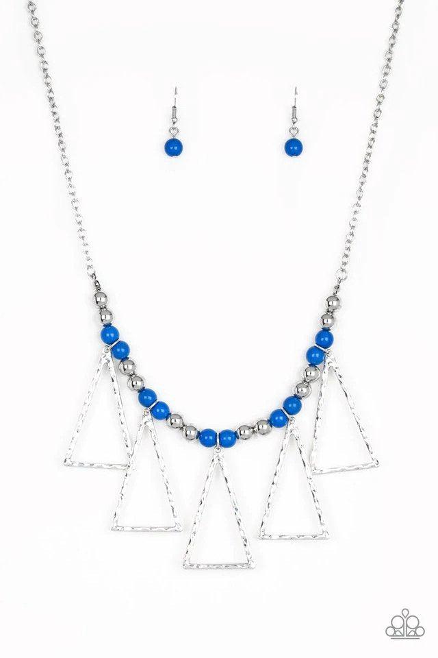 Terra Nouveau Blue Necklace - Paparazzi Accessories- lightbox - CarasShop.com - Paparazzi Jewelry by Cara Jewels