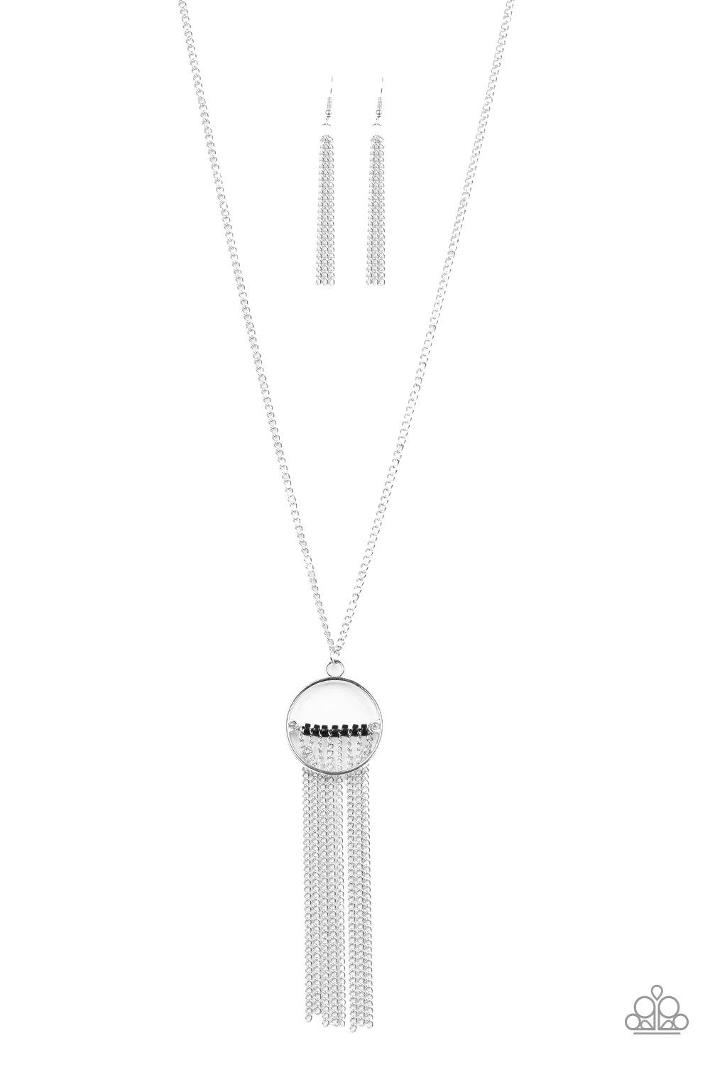 Terra Tassel Black Necklace - Paparazzi Accessories- lightbox - CarasShop.com - Paparazzi Jewelry by Cara Jewels