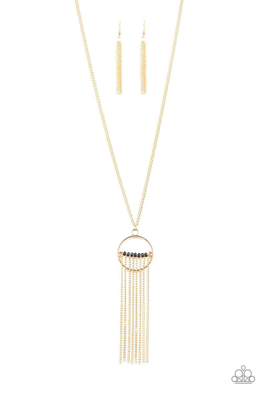 Terra Tassel Gold Necklace - Paparazzi Accessories- lightbox - CarasShop.com - Paparazzi Jewelry by Cara Jewels