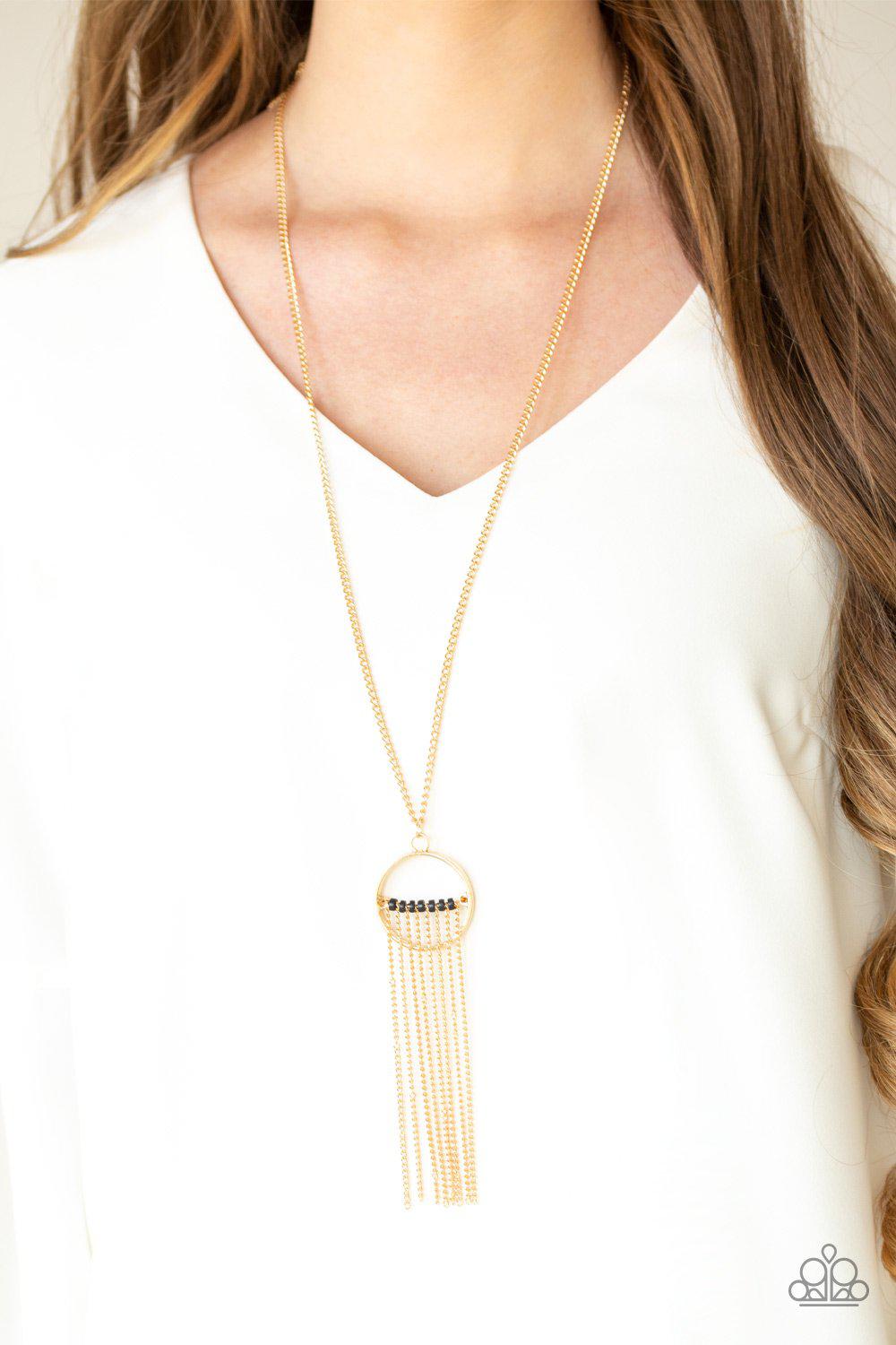 Terra Tassel Gold Necklace - Paparazzi Accessories- lightbox - CarasShop.com - Paparazzi Jewelry by Cara Jewels