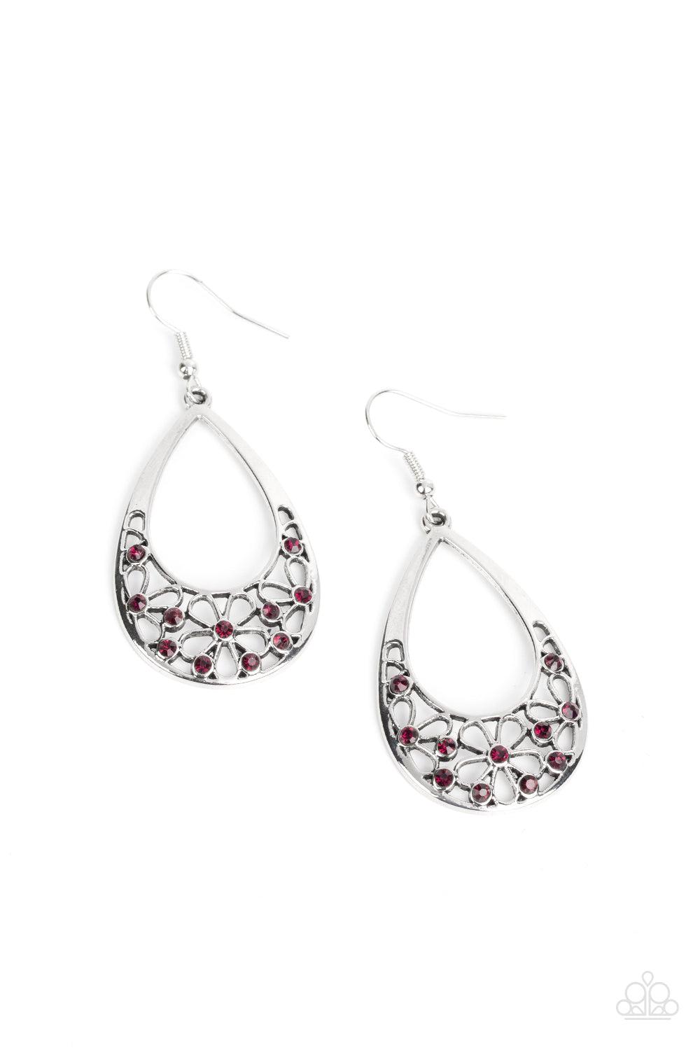 Terrace Trinket Purple Earrings - Paparazzi Accessories- lightbox - CarasShop.com - Paparazzi Jewelry by Cara Jewels